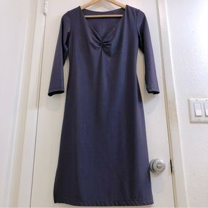 Vintage Sooki Shift Dress Side Slit Hem Metallic Glitter Finish Gray Size Medium